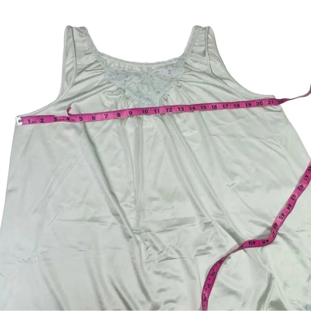 Vintage Lorraine White Satin Nightgown - Large